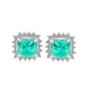 1.60 Ct.tw. Emerald 0.20 Ct.tw. Diamond Studs